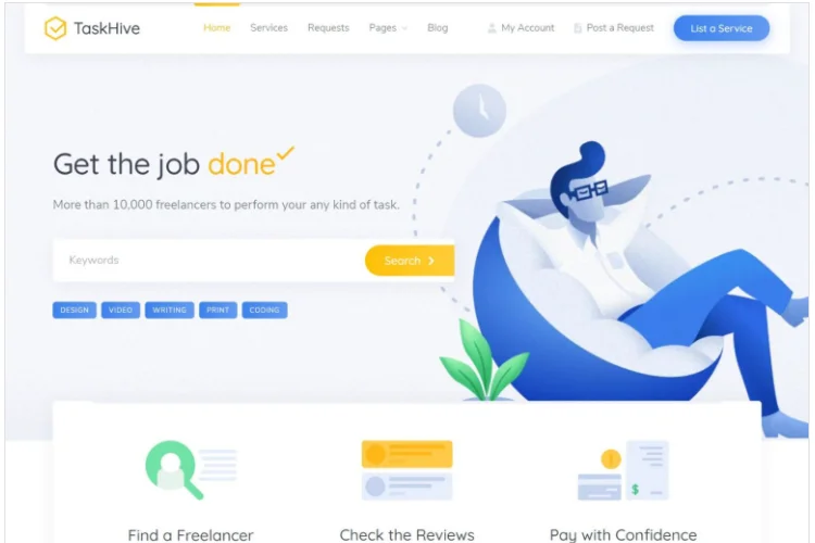 TaskHive, motyw Micro Job WordPress.