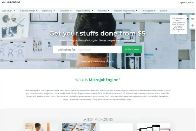 Microjobengine, niezależny rynek WordPress.