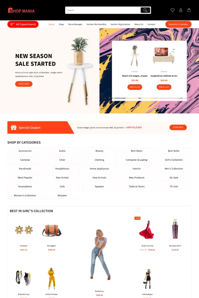 Shop Mania is the best WCFM-compatible theme for creating multivendor marketplace websites.
