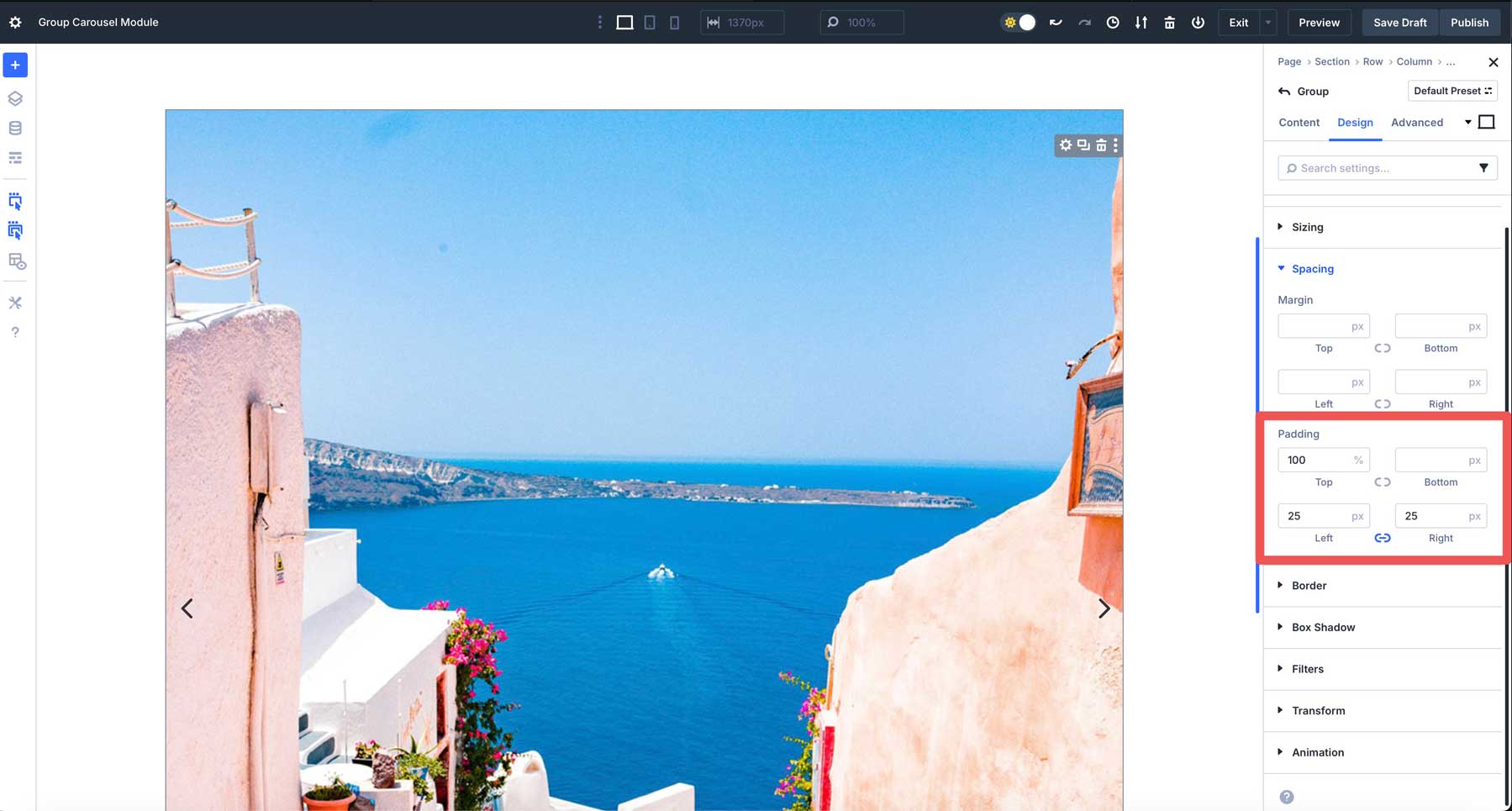 Divi 5中的組旋轉木載模塊