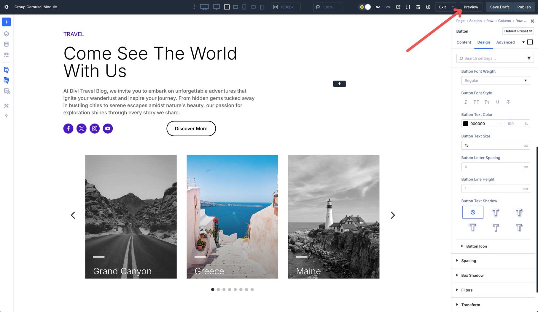 Divi 5中的組旋轉木載模塊