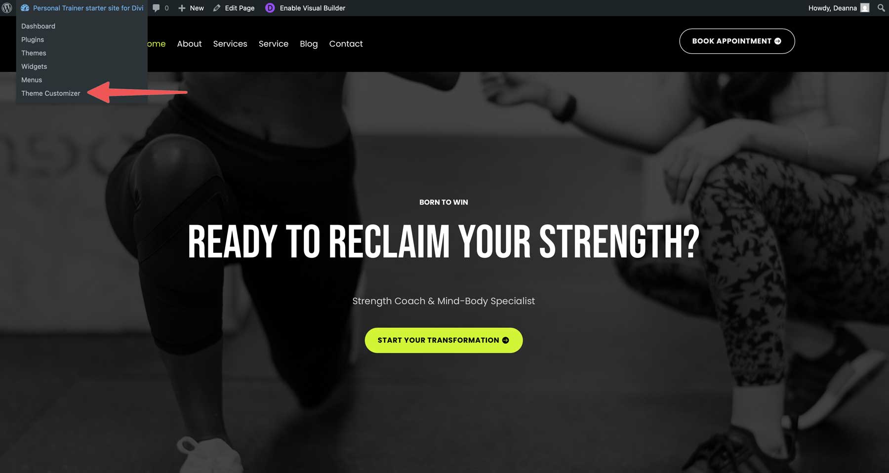 Personal Trainer Starter Site für Divi