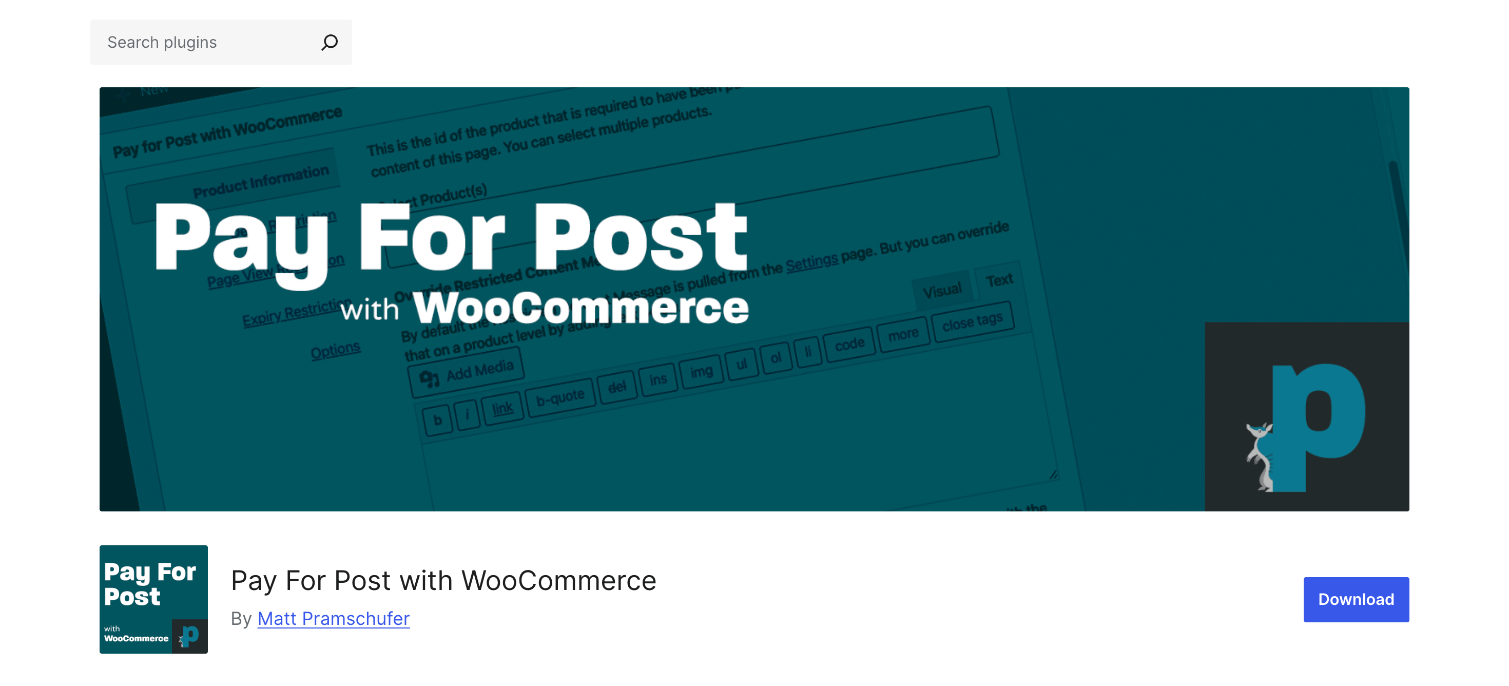 WooCommerce Pay pe post