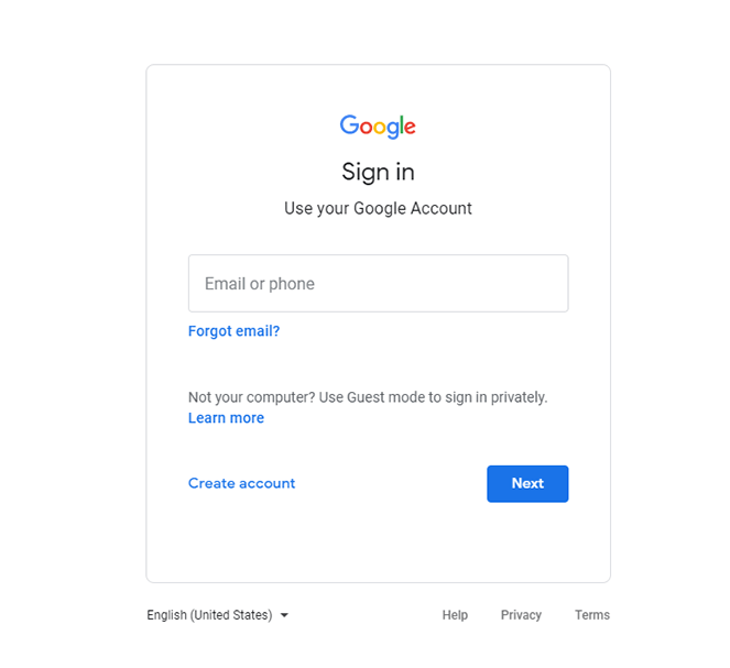 Sign in Google analytics