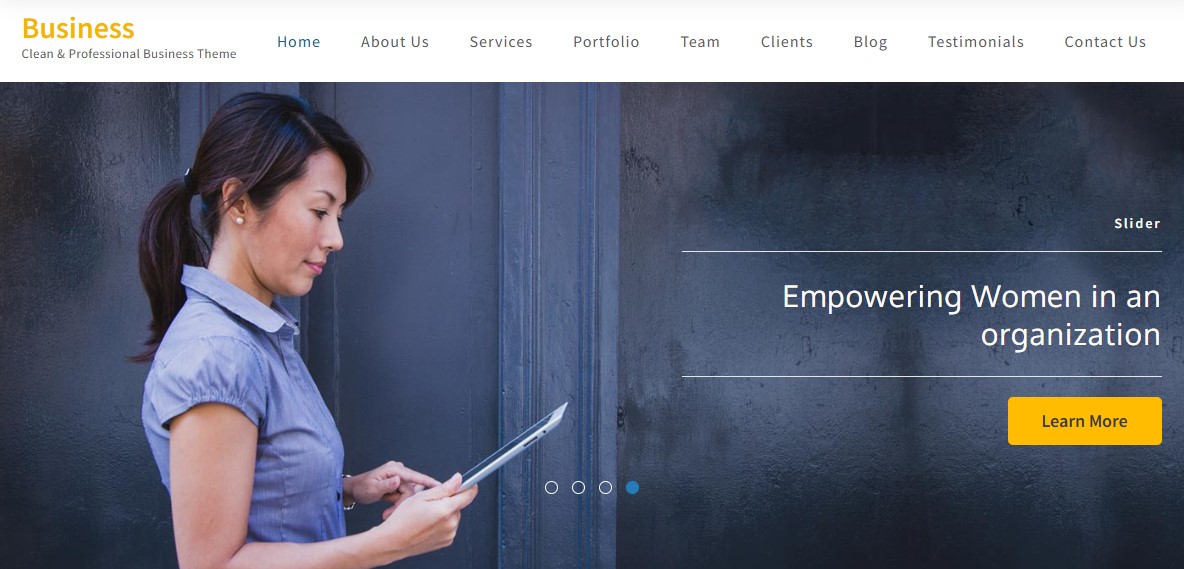 Business One Page - Tema de WordPress de una página