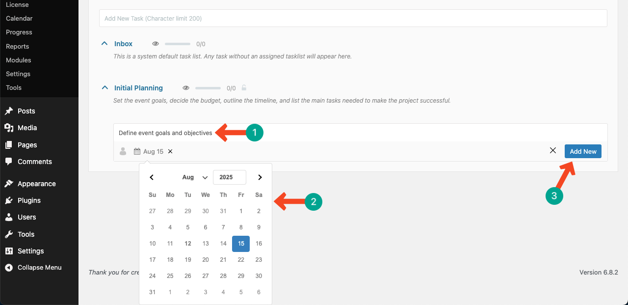 Adicione tempo aos projetos