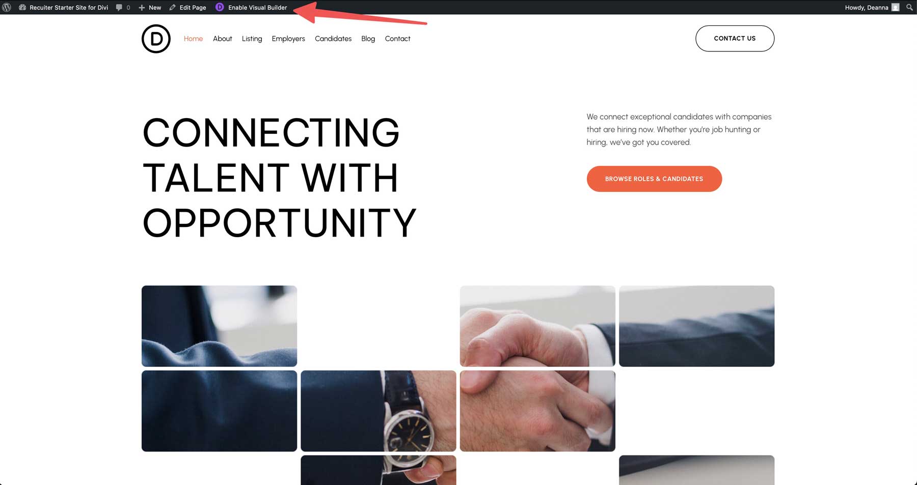 Recruiter Starter Site pentru Divi