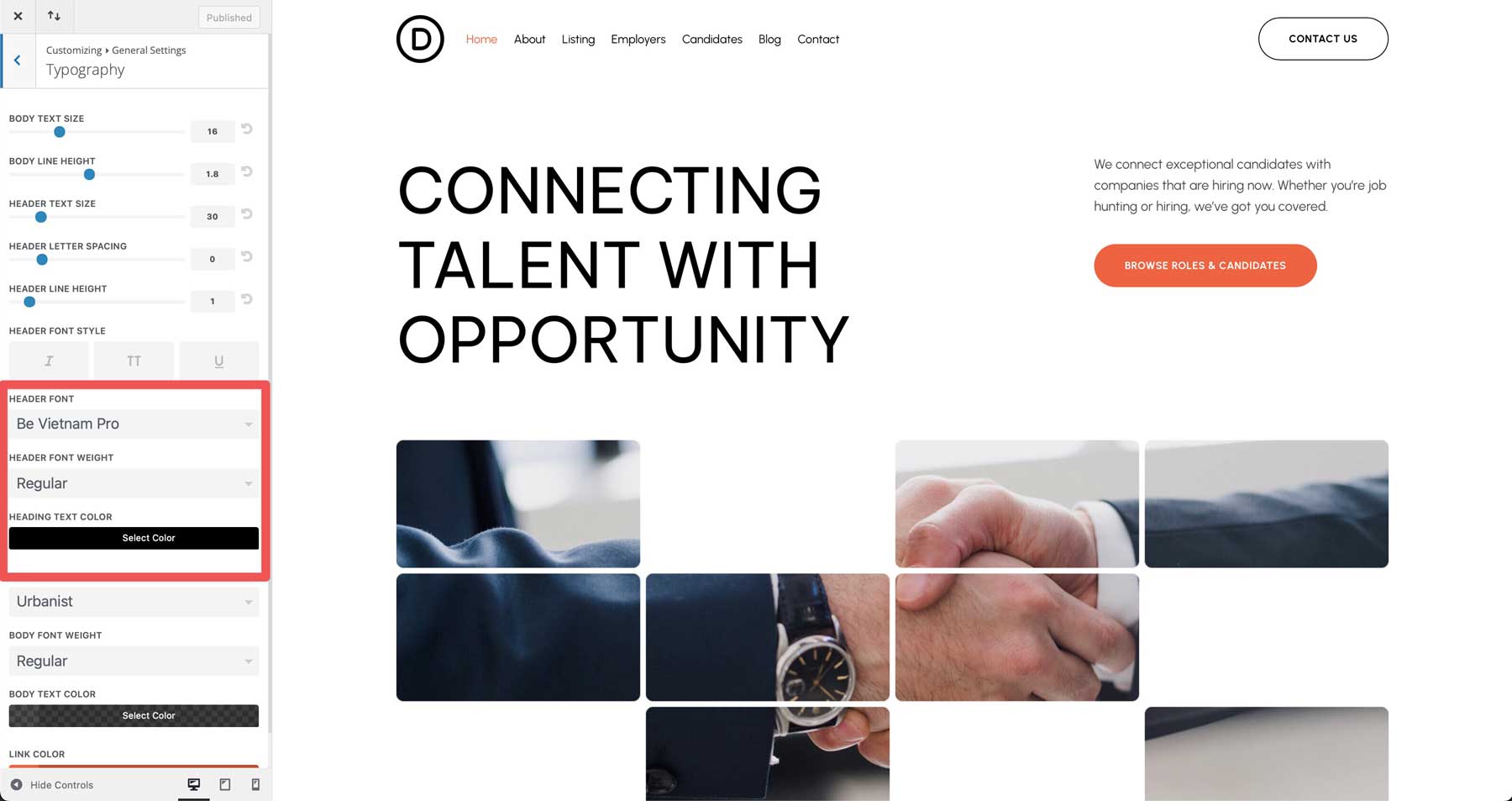 Recruiter Starter Site pentru Divi