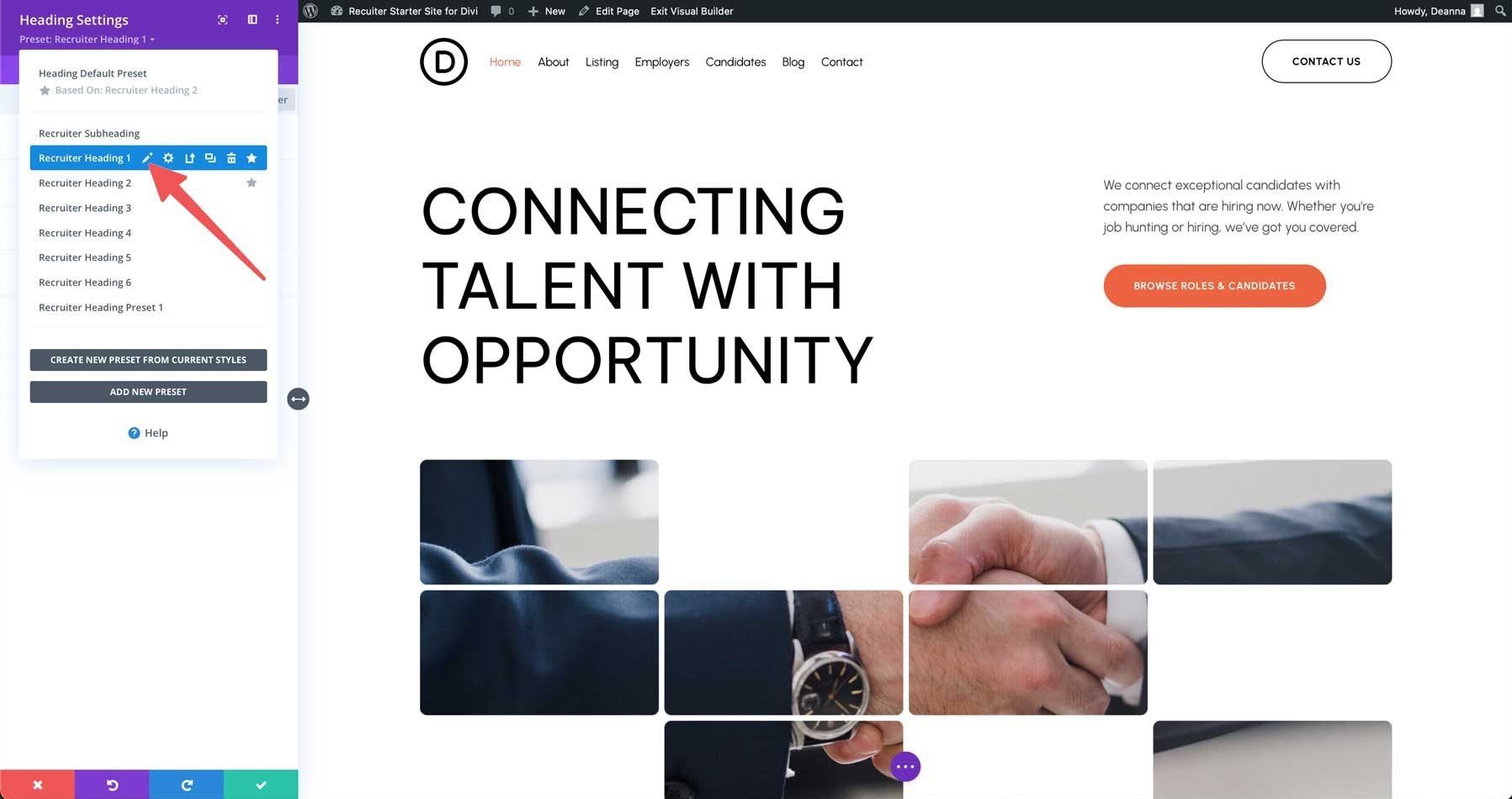 Recruiter Starter Site pentru Divi