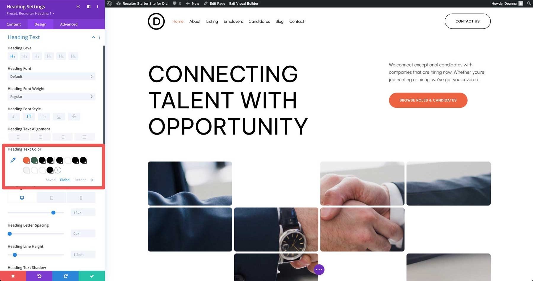 Recruiter Starter Site pentru Divi