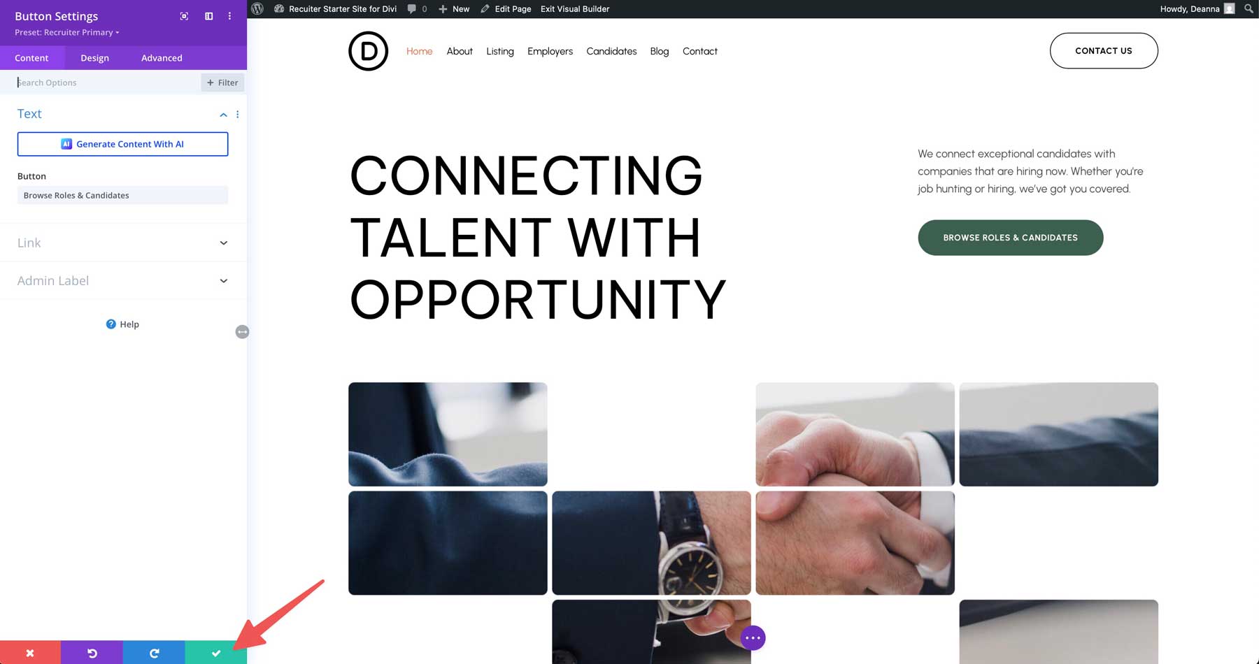 Recruiter Starter Site pentru Divi