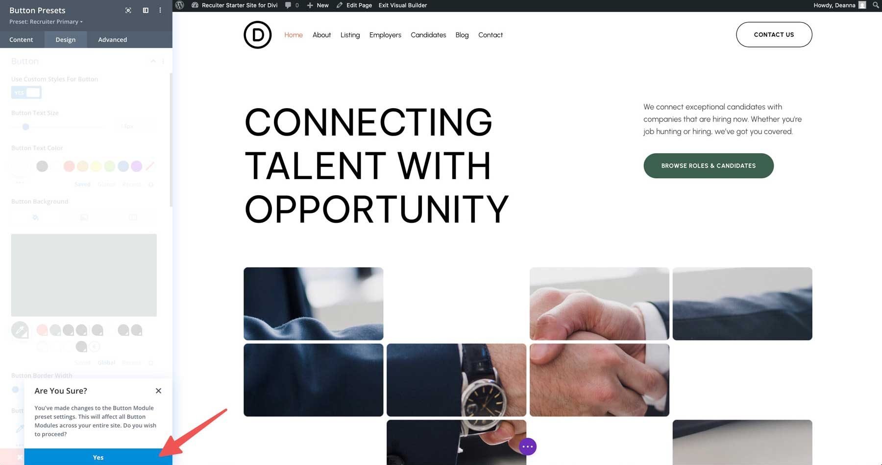 Recruiter Starter Site pentru Divi