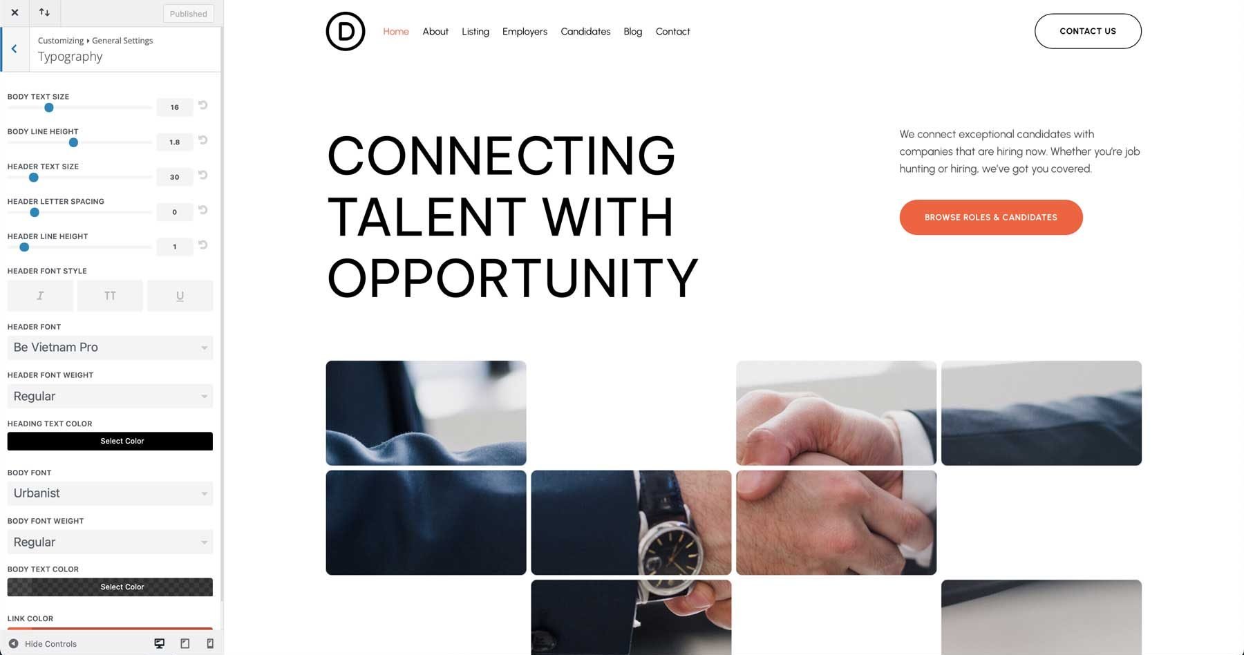 Recruiter Starter Site pentru Divi
