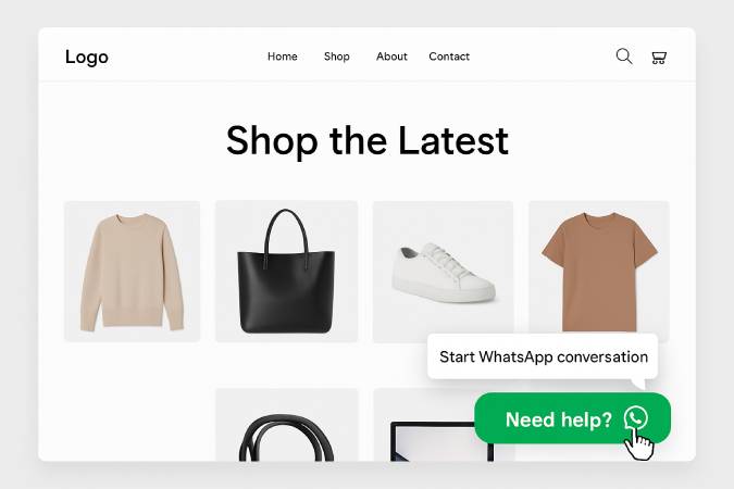 Fare clic per la demo di widget chat