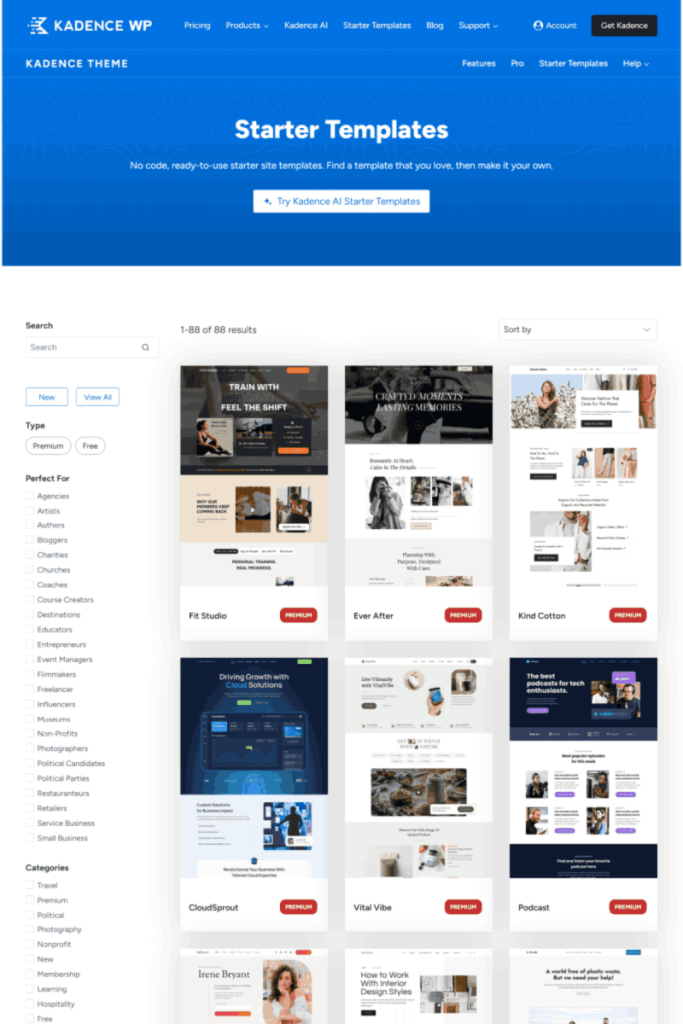 8 ทางเลือกชุดรูปแบบ Kadence ที่ดีที่สุดสำหรับ WordPress ในปี 2025 1 kadence theme 1