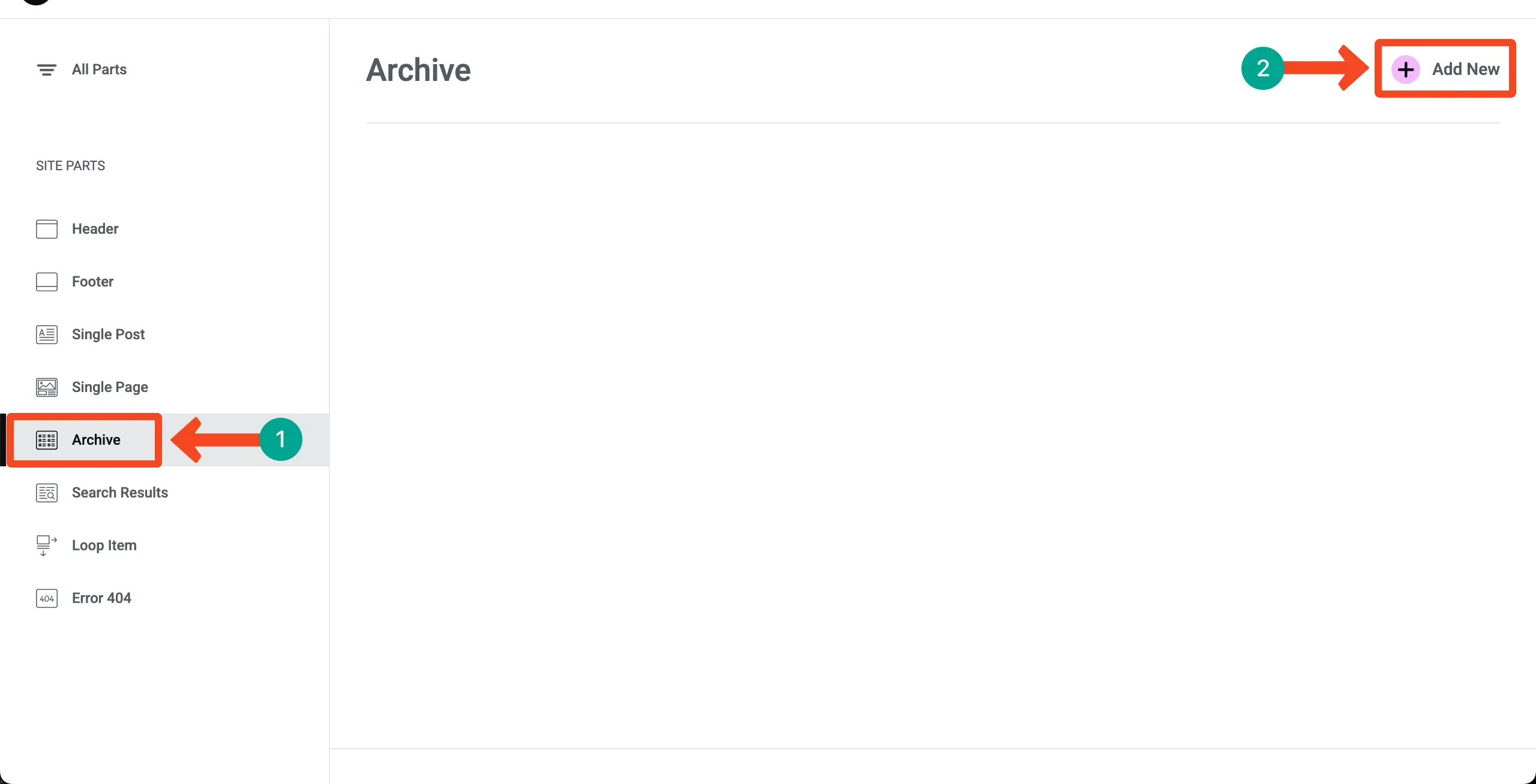 如何使用Elementor 3在WordPress中按類別顯示博客文章 Open an archive page editor