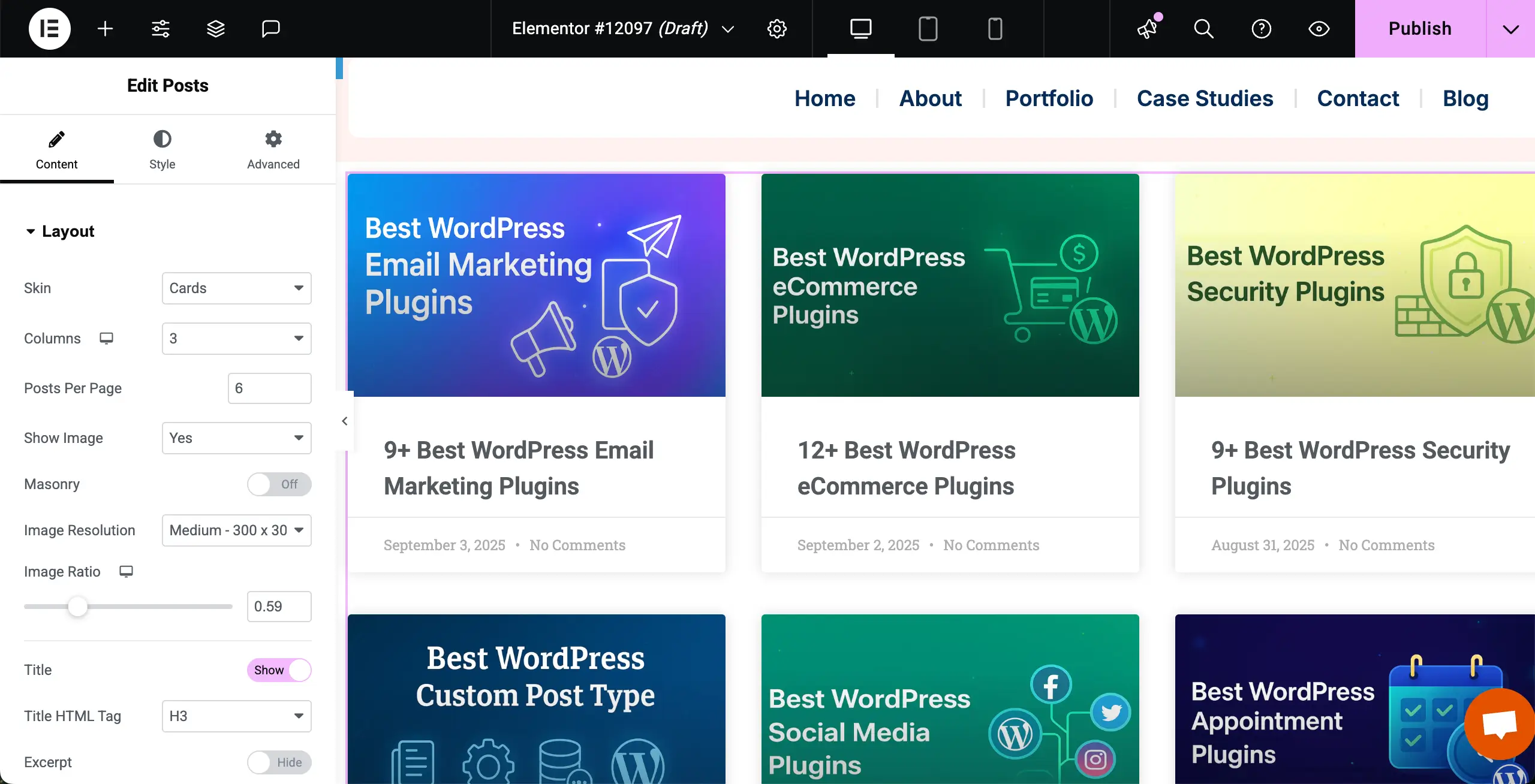 如何使用Elementor 6在WordPress中按類別顯示博客文章 Stylize the Posts Widget