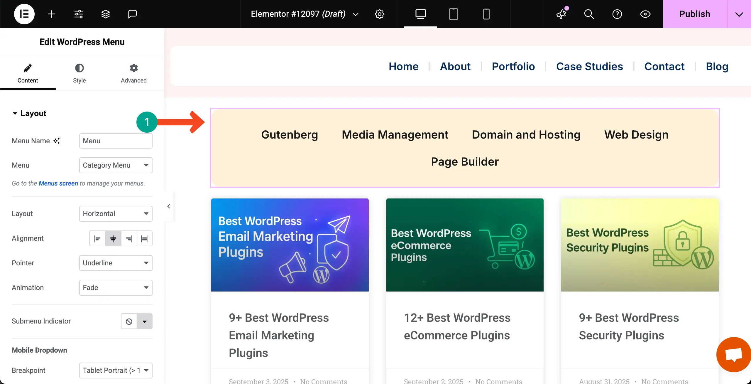 如何使用Elementor 13在WordPress中按類別顯示博客文章 Stylize your Category Menu