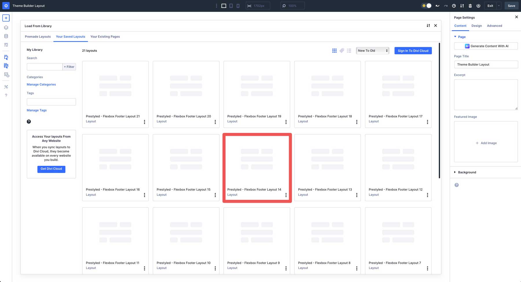flexbox footers สำหรับ divi 5