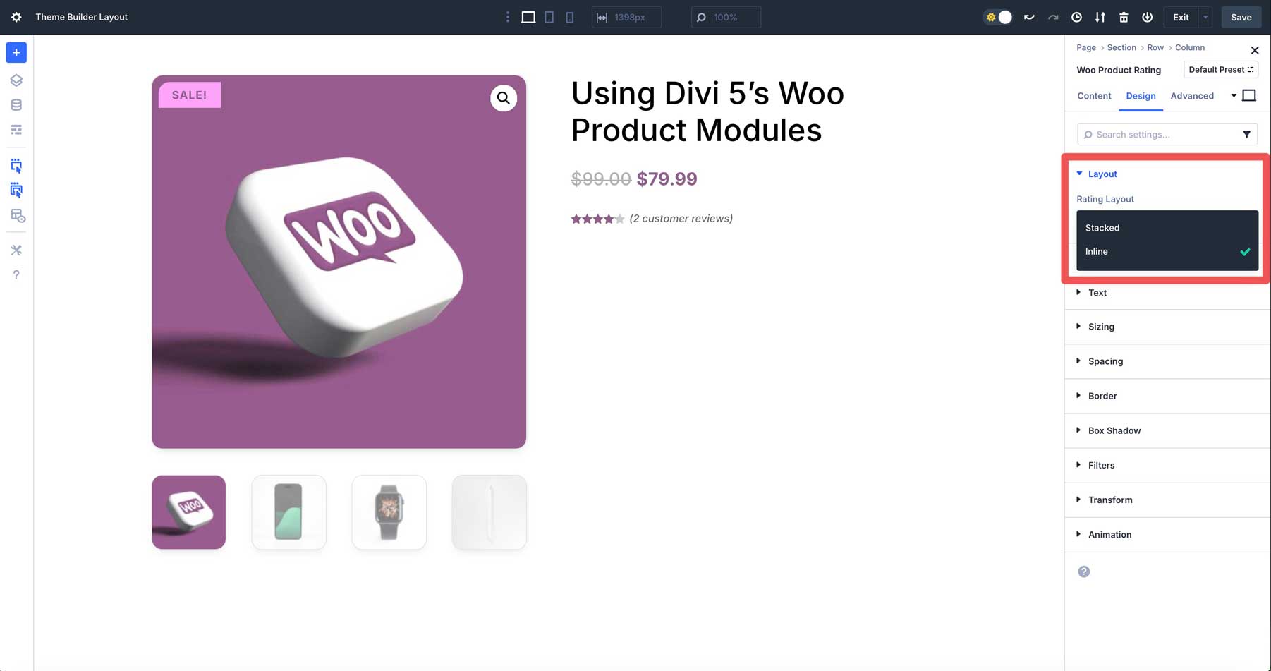 DIVI 5 WOO製品モジュール