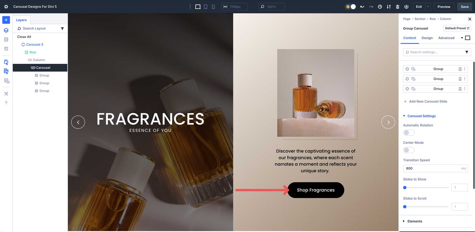 Divi 5のカルーセルデザイン