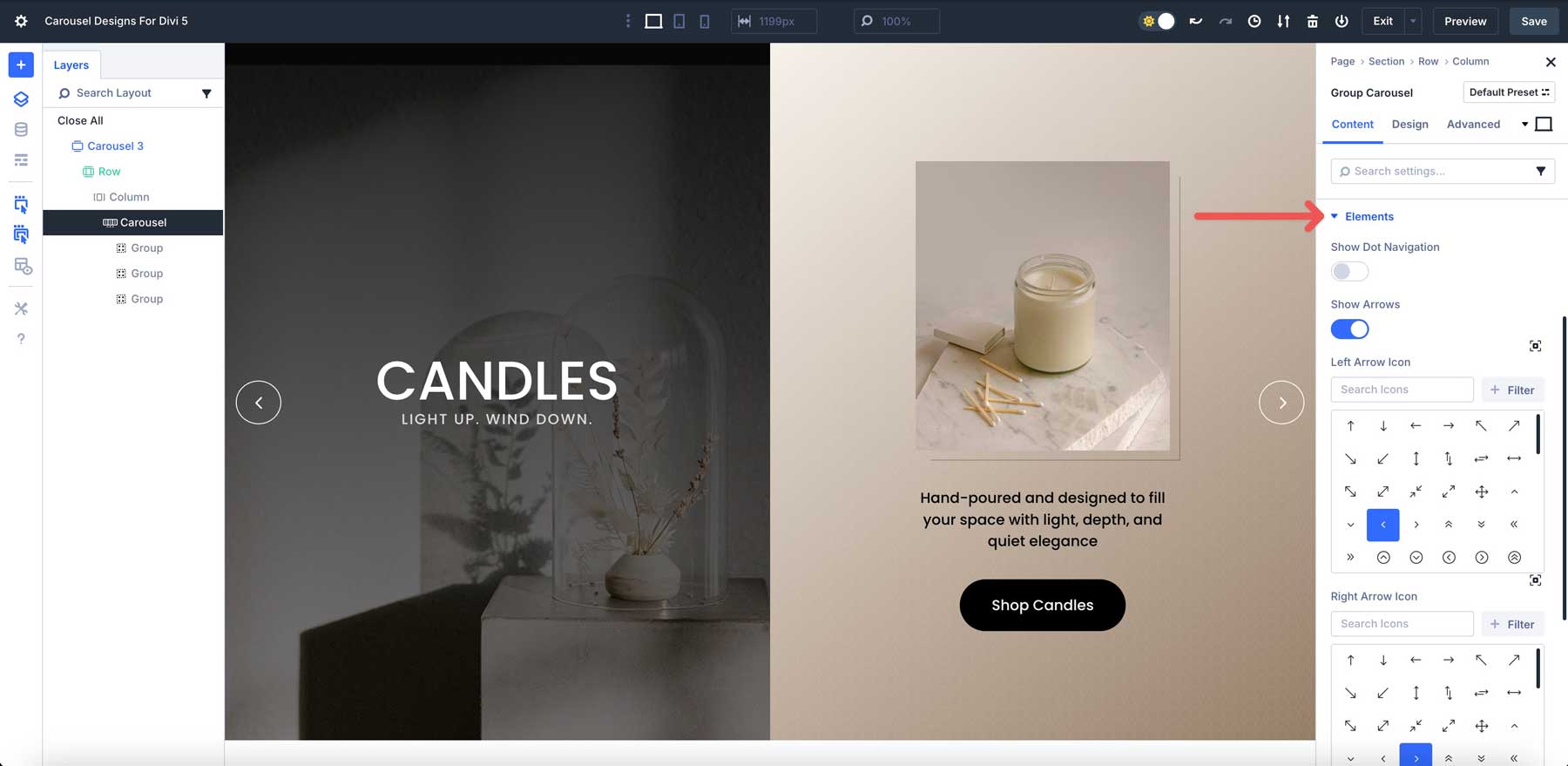 Divi 5のカルーセルデザイン