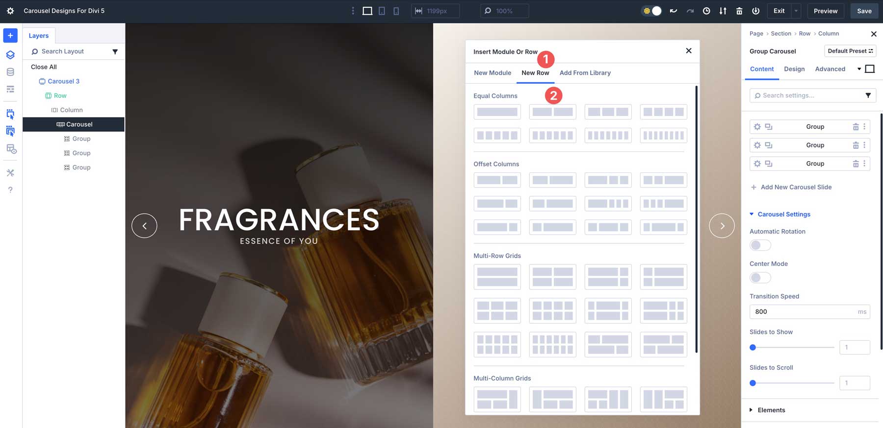 Divi 5のカルーセルデザイン