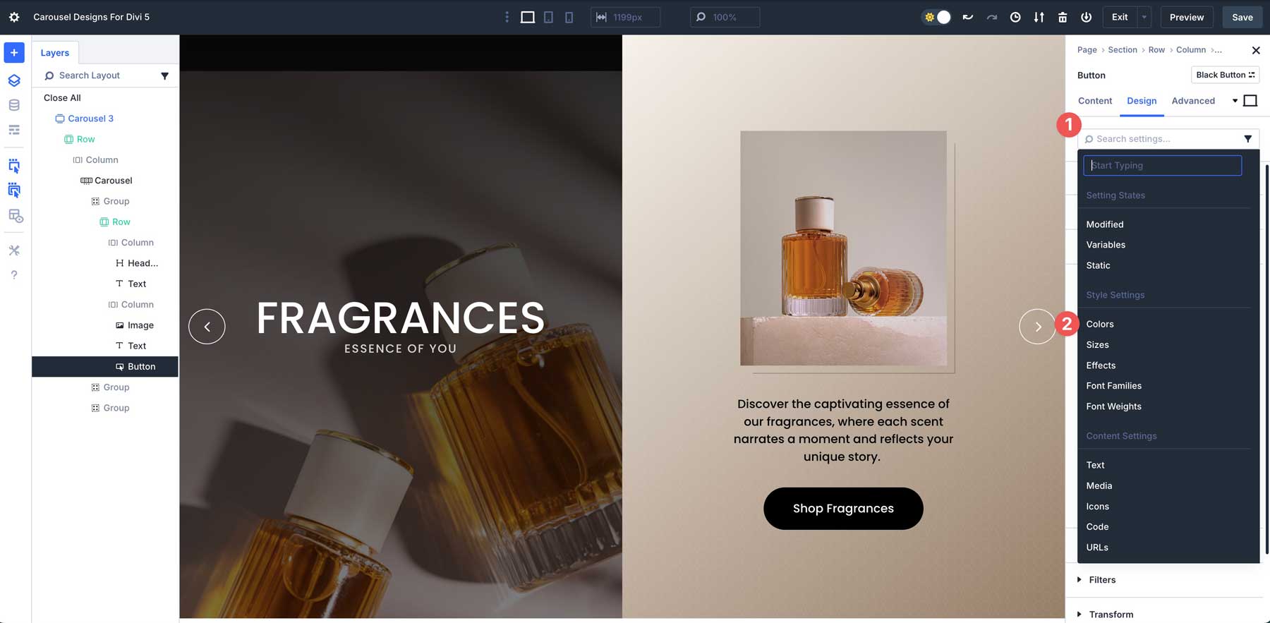 Divi 5のカルーセルデザイン
