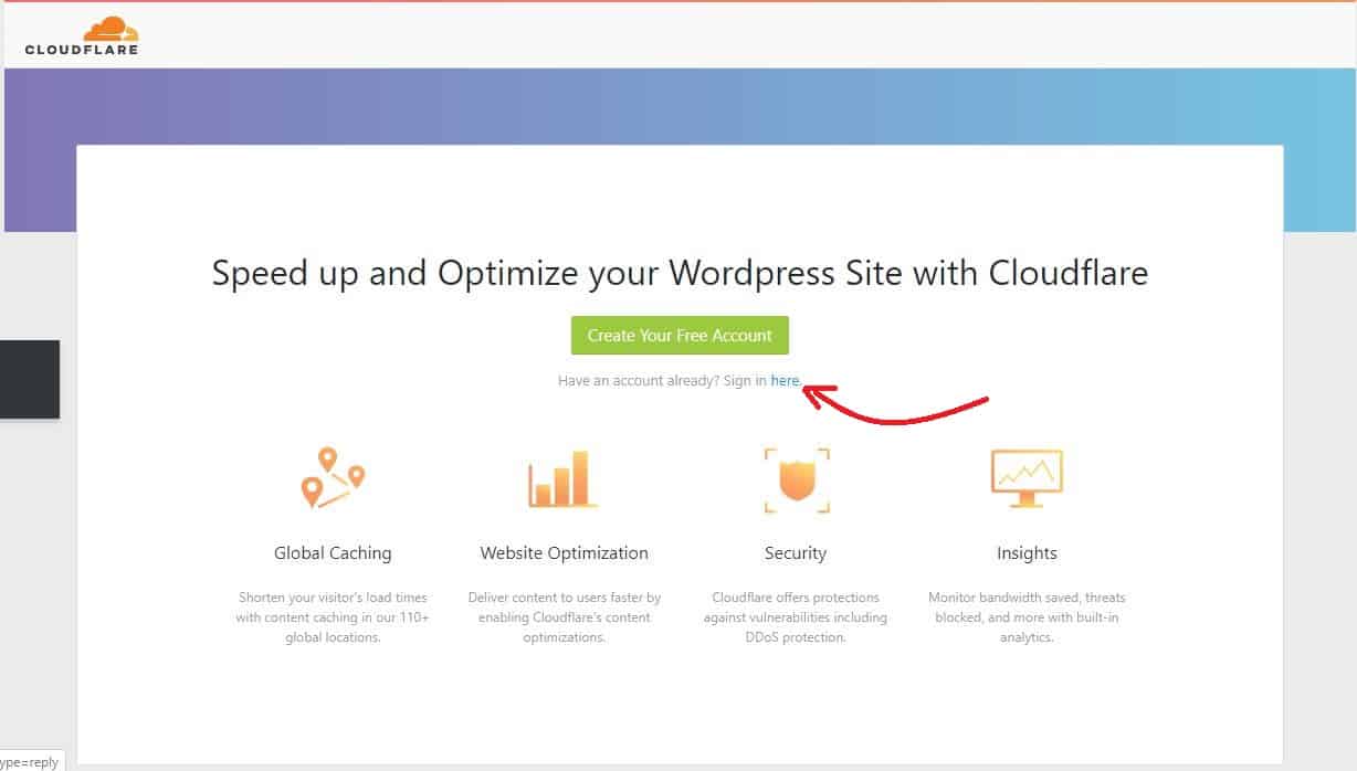 Cloudflare WordPress sign_in