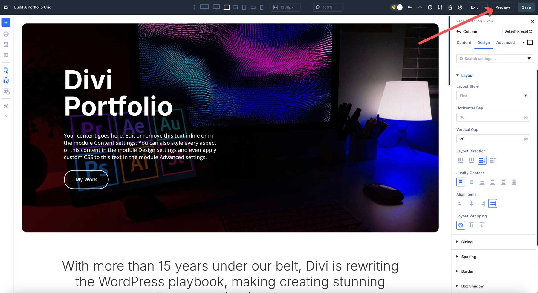 DIVI 5 Sistem de previzualizare