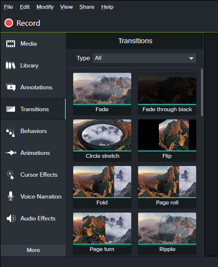 Camtasia 비디오 편집기