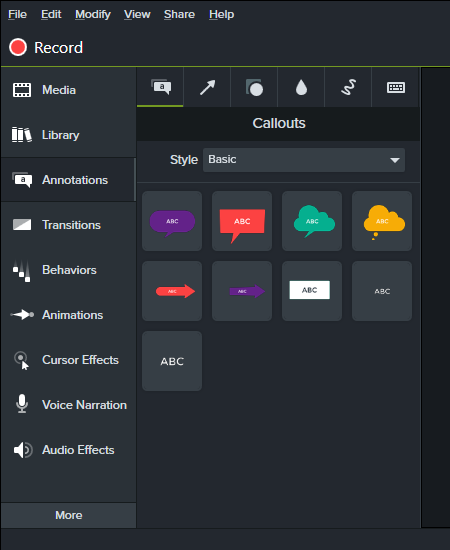 Camtasia 비디오 편집기