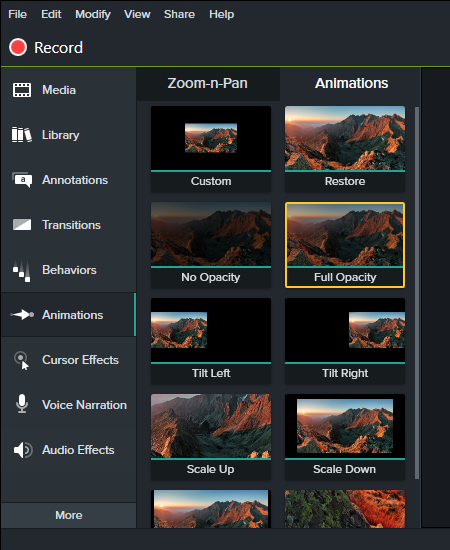 Camtasia 비디오 편집기