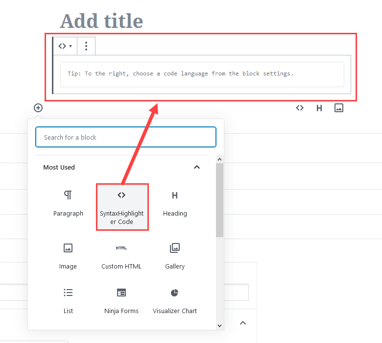 강조 표시된 코드 조각