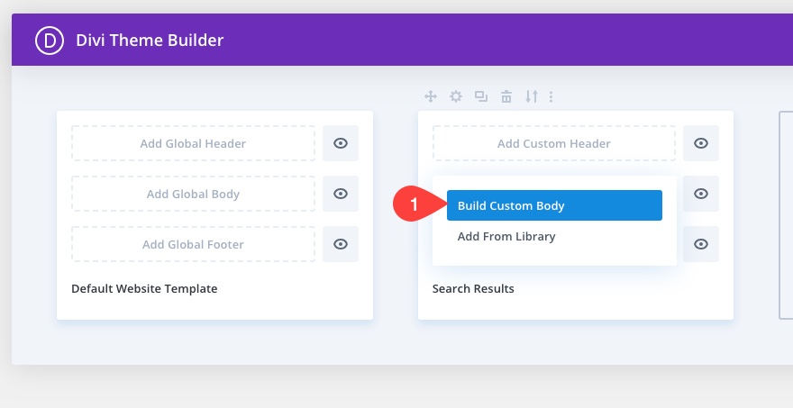 Шаблон страницы результатов поиска Divi