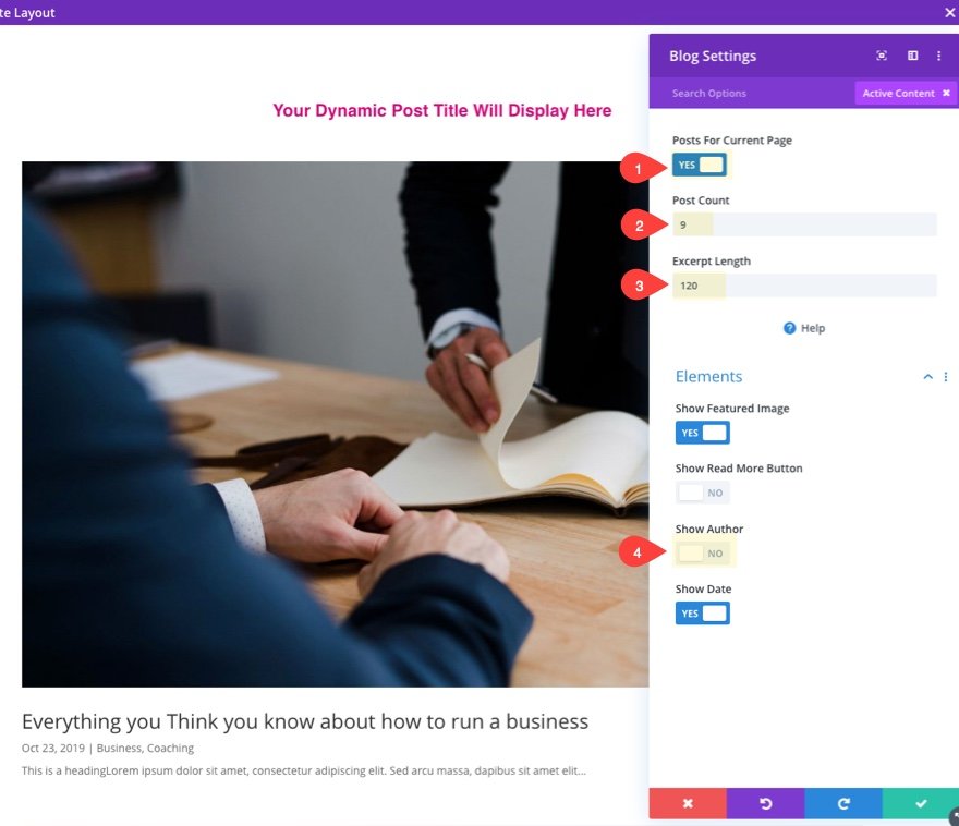 Шаблон страницы результатов поиска Divi