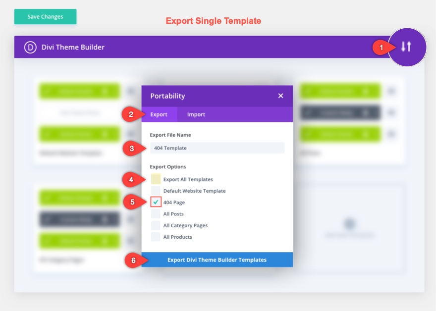 Options de portabilité du générateur de thème Divi