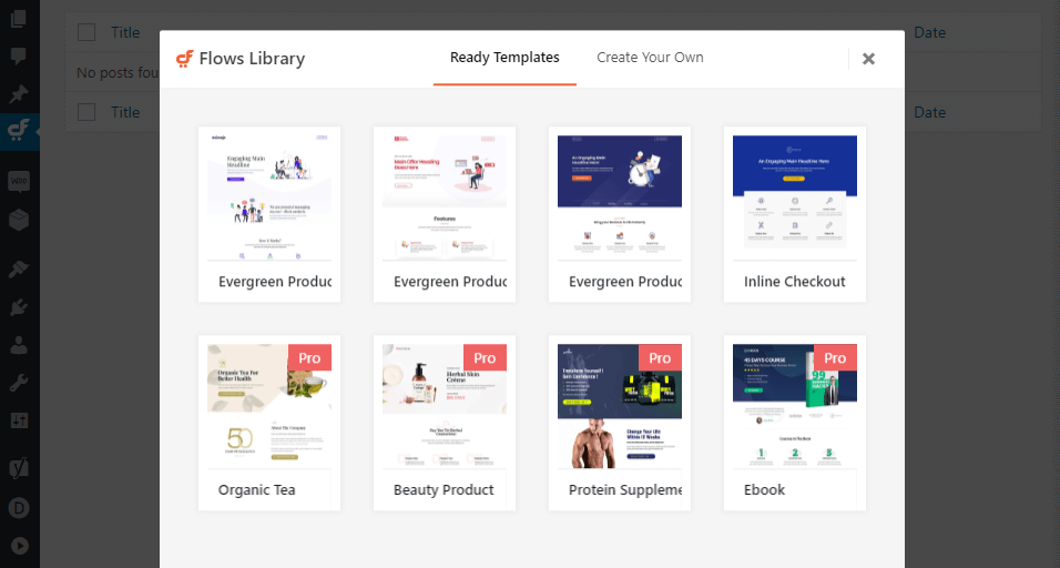 Hangi CartFlows şablonunun kullanılacağını seçme.