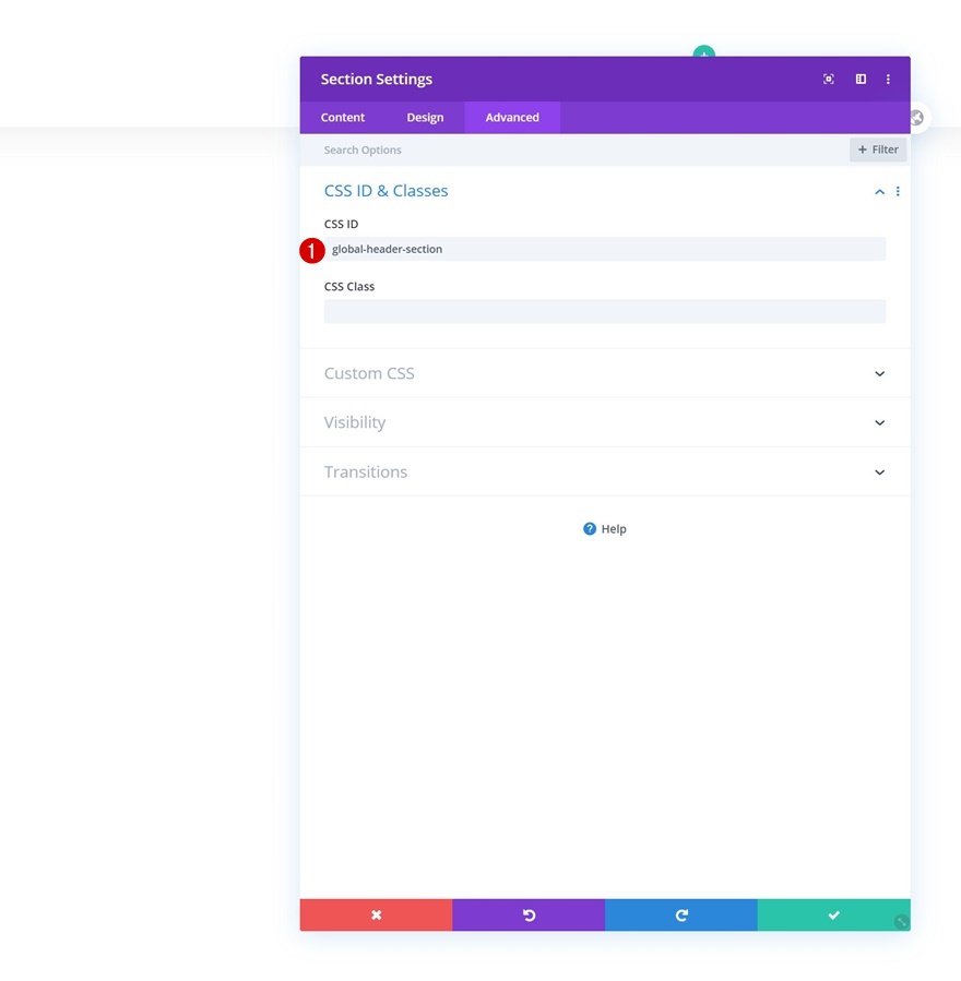 revelar cabeçalho global