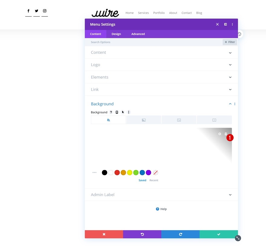 revelar cabeçalho global