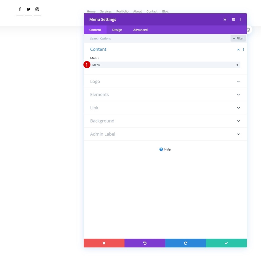 revelar cabeçalho global