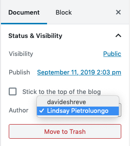 autor zmiany wordpress