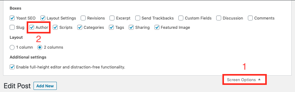 autor zmiany wordpress