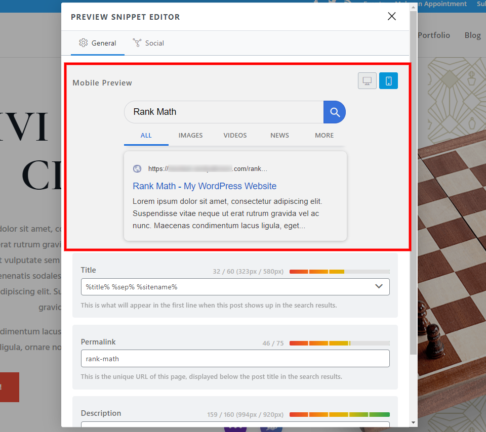 Visualização para desktop e celular