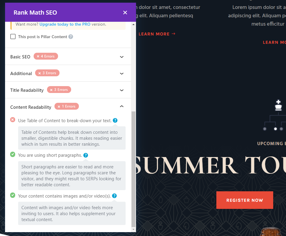 Legibilidade de conteúdo
