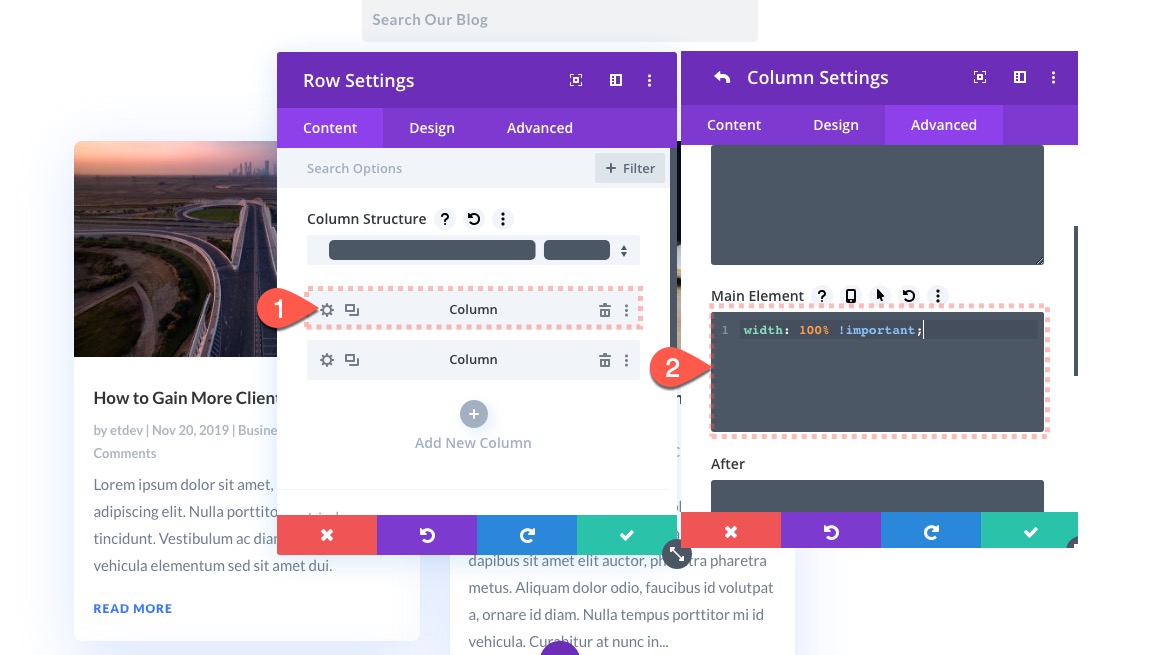 organiser le contenu des pages de blog dans Divi