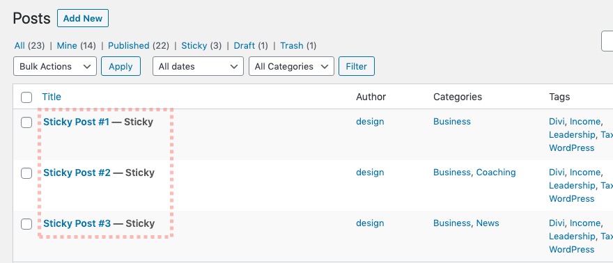 organiser le contenu des pages de blog dans Divi