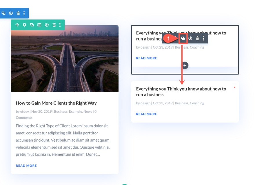 organiser le contenu des pages de blog dans Divi
