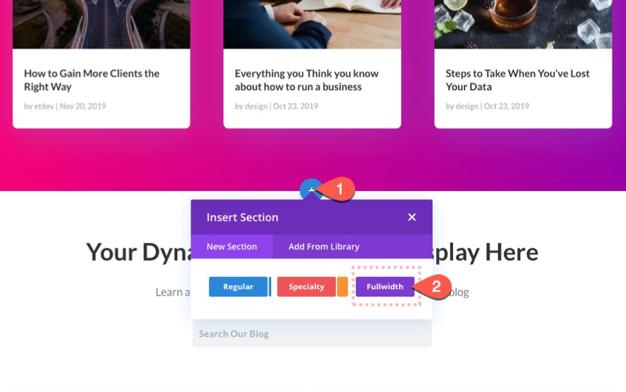 organiser le contenu des pages de blog dans Divi