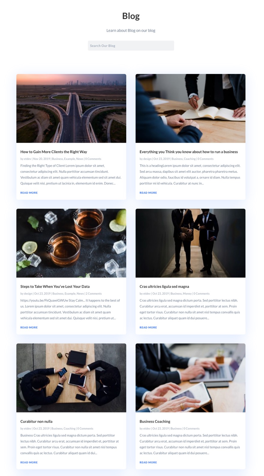 organiser le contenu des pages de blog dans Divi